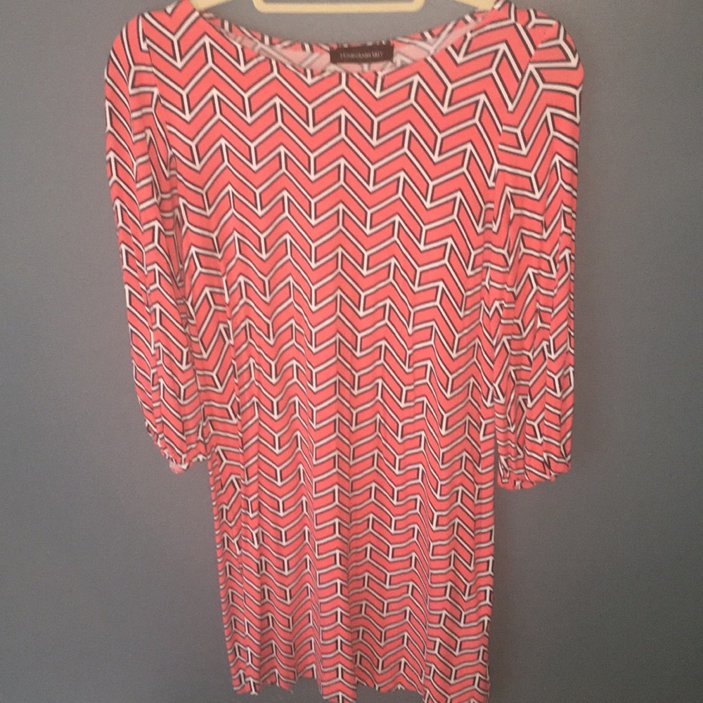 Peach geometric shape dress